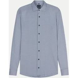 Modern-Fit Businesshemd mit Karo-Muster Blau 41