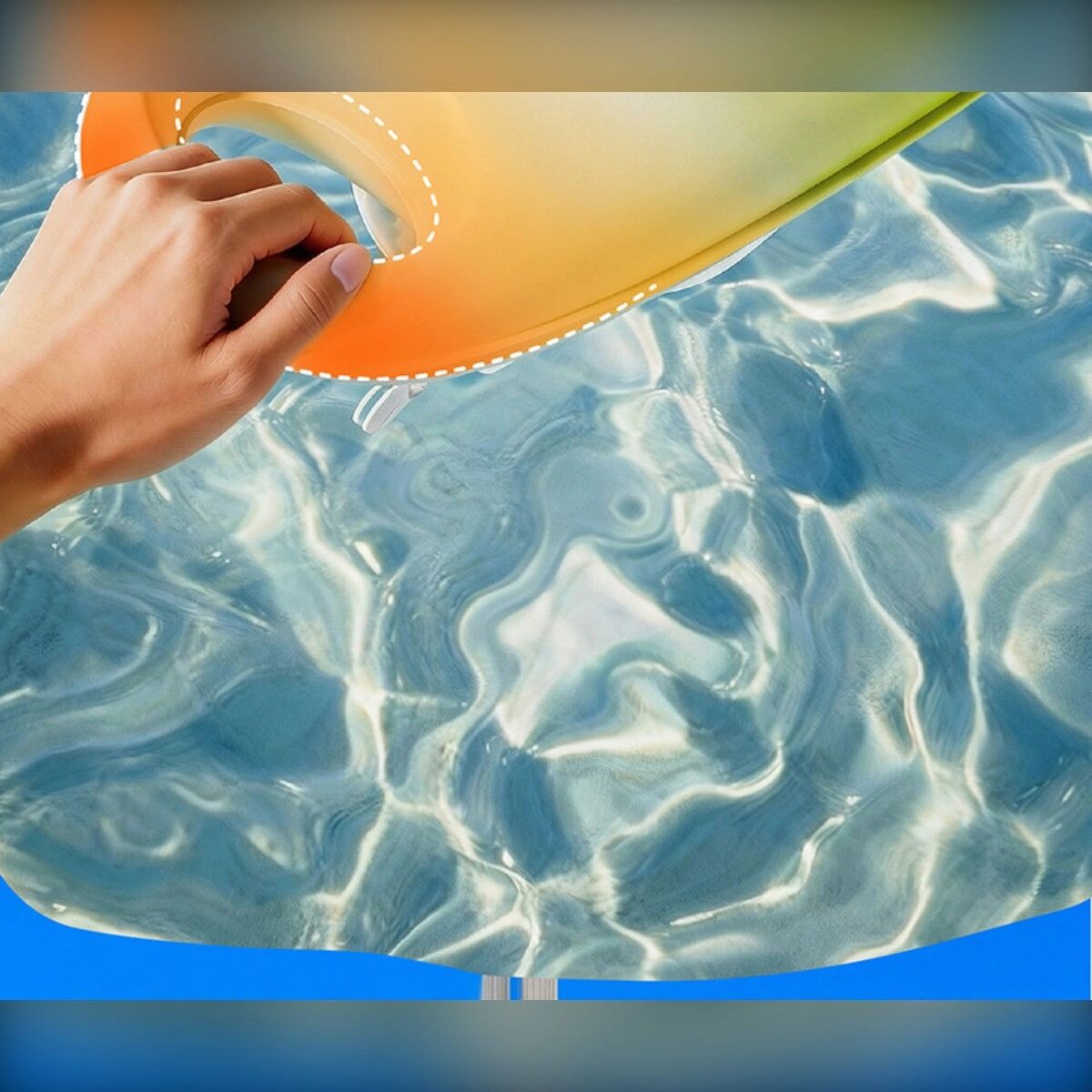 INF Erwachsenen-Schwimmboje mit Doppelkammer für hohen Auftrieb — PVC aufblasbare Boje mit Stauraum und Hüftgurt Orange