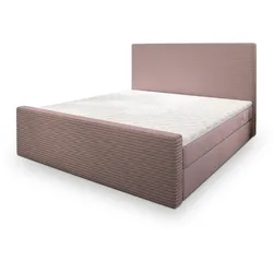 BOXBETT ALORIA 140x200 cm mit Matratze und Topper - Rosa