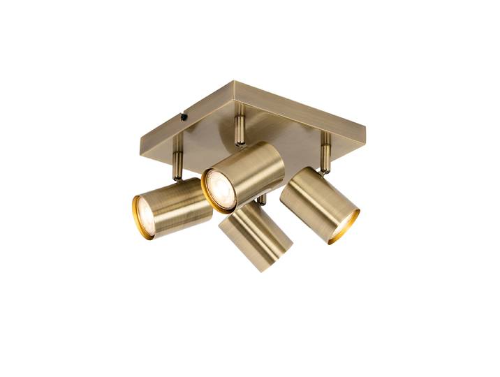 Plafonnier moderne bronze 4 lumières rectangulaire ajustable -