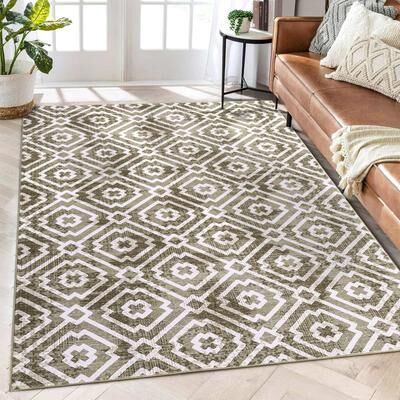 Garvee Classic Geometric Abstract Distressed Area Rug