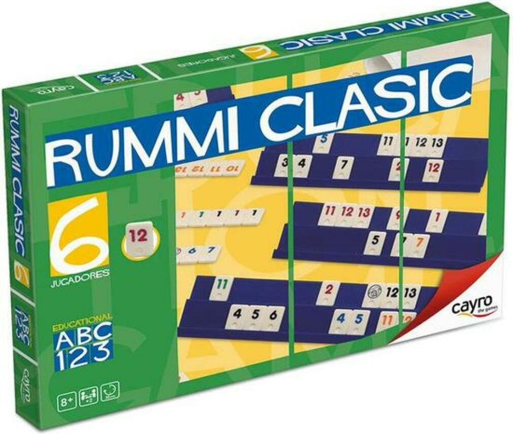 Cayro Rummikub Classic bordspel voor 6 spelers, transparant