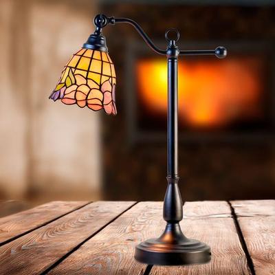 Dale Tiffany Inc Floral Tiffany Stained Art Glass Desk Lamp Multi Pastel , Multi Pastel