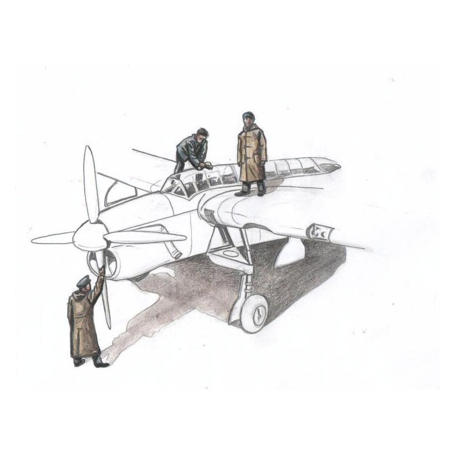 CMK Barracuda Mechanics (3 figures,aboard carrier w/raincoat)f.Sp.Hobby kit (129-F72330)