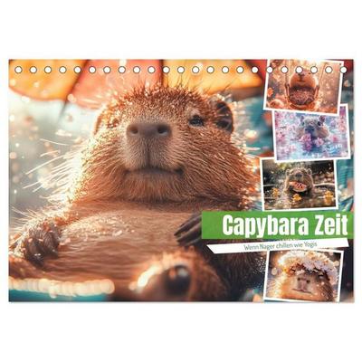 Capybara Zeit (Tischkalender 2027 DIN A5 quer), CALVENDO Monatskalender