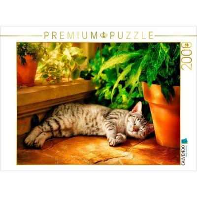 CALVENDO Puzzle Sonnenplatz gefunden | 2000 Teile Lege-Größe 90 × 67 cm Foto-Puzzle für glückliche Stunden