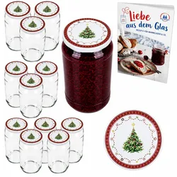 12er Set Rundglas 1062 ml To 82 Weihnachtstraum Deckel incl. Diamant Gelierzauber Rezeptheft