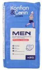 Stentil Konfian & Cerin Men Niveau 3 Protections Masculines Discrètes 20 Unités - Sachet 20 protections