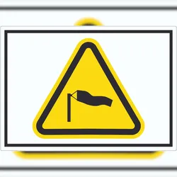 HB-Druck Aufkleber Warnung starker Wind Symbol A5 (148x210mm)