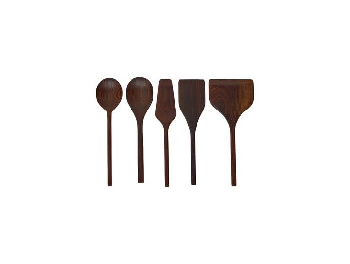 Serax - Set ustensiles de cuisine Pure - Bois naturel - Bois de frêne - Designer Pascale Naessens