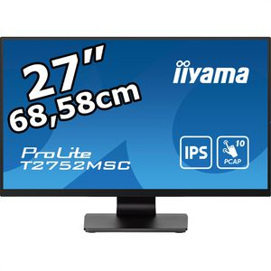 Iiyama Monitor ProLite T2752MSC-B1, 27 Zoll, Full HD 1920 x 1080 Pixel, 5 ms, 60 Hz, Touchscreen