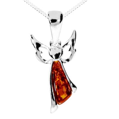 Kette mit Anhänger OSTSEE-SCHMUCK "Ostsee-Schmuck Kette mit Anhänger kleiner Engel" Gr. 45, silber, Halsketten, Damen, 45cm, Silber 925 (Sterlingsilber), L: 40