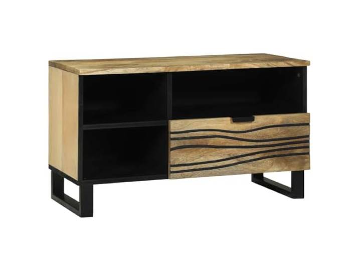 GHVBNMF TV Board Braun 80x33x46 cm Lowboard Holzwerkstoff Kompakter Phonoschrank mit Schublade und offenen Fächern für Wohnzimmer und Schlafzimmer zur geordneten Aufbewahrung.
