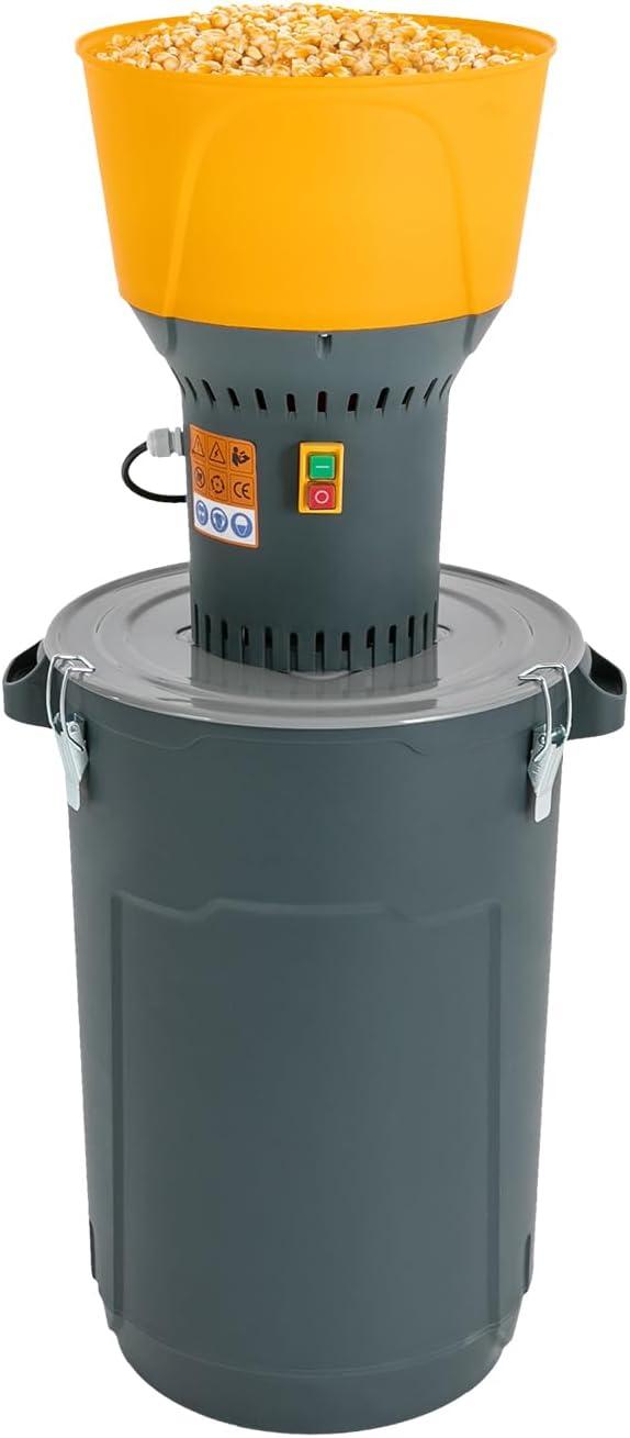 Elektrische Getreidemühle, 1300W Kornmühle mit 5 Mahlsieben, (2-8mm), 13,7L Trichter, 60L Auffangbehälter, Elektrischer Graingrinder für Weizen, Gewürze, Kaffee