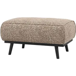 Hocker Statement aus gewebtem Stoff, modern und luxuriös, hellbraun Melange, 80 x 55 x 40 cm