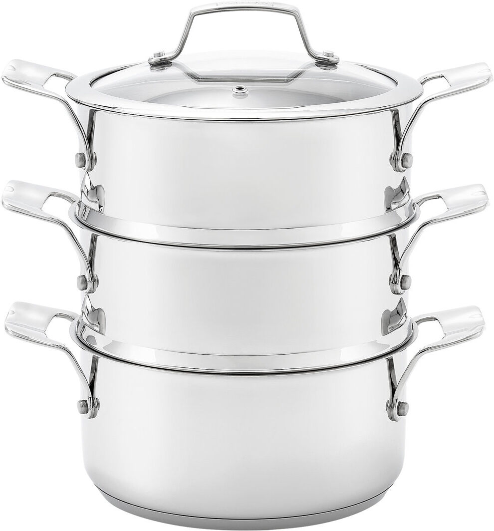 Stellar, 18/10 Stainless Steel 3 Tier Steamer Set Stainless Steel 30cm H x 20cm W x 20cm D