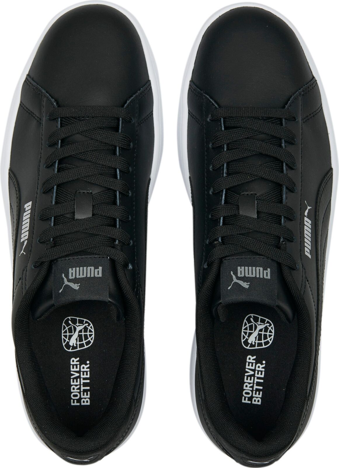 Sneaker PUMA "SMASH 3.0 L", Damen, Gr. 43, Textil, schwarz (puma schwarz, puma schwarz, puma weiß), Leder, unifarben, Schuhe Sneaker, mit sportlicher Optik, mit leicht profilierter Gummilaufsohle puma schwarz, puma schwarz, puma weiß 43, Textil