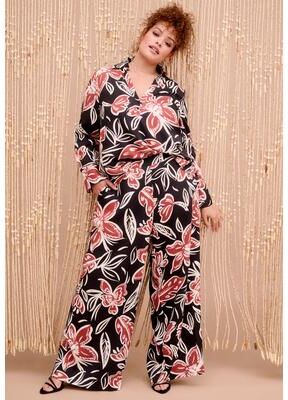 Plus Size Women's Button-Down Blouse by June & Vie in Batik Floral (Size 26/28)