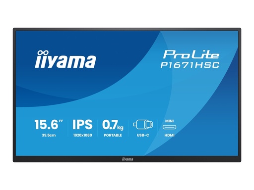 Iiyama ProLite P1671HSC-B1 - LED-Monitor - 39.6 cm (15.6") (P1671HSC-B1)