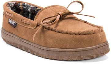 MUK LUKS Paul Printed Berber Suede Moccasin - Mens 11 Tan Slipper Medium