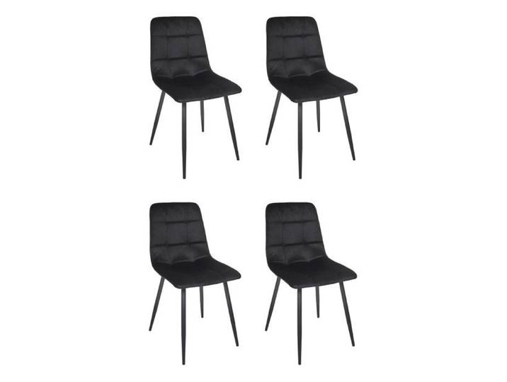 Lot de 4 Chaises - HOME DECO FACTORY - Mateo - Confortables - Noires