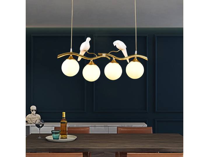 Lustre de salle à manger moderne, minimaliste, créatif, table à manger, étude, atmosphère, designer nordique, bar à bande américaine, lampe Maghelicopter
