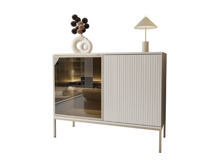 Lookway Kommode ECLIPSE K104 Kaschmir mit LED Beleuchtung, 104x39x83 cm