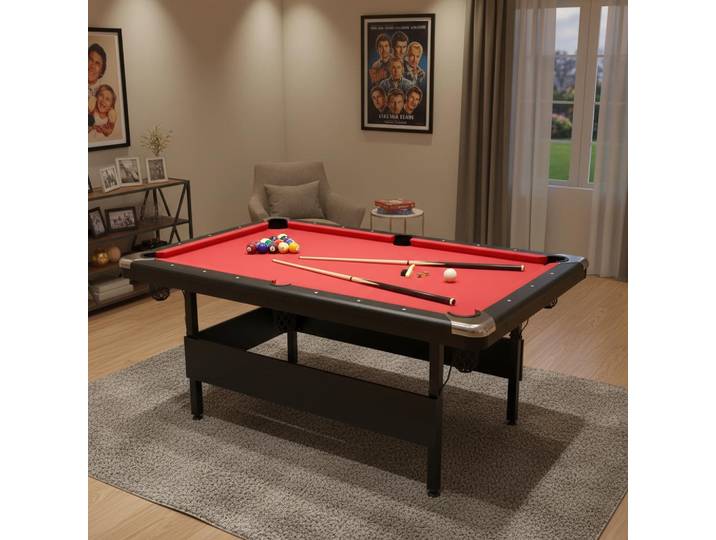 Table de billard 213,4 cm, kit de billard pliable et portable, ensemble complet d'accessoires avec billes, queues, craies et