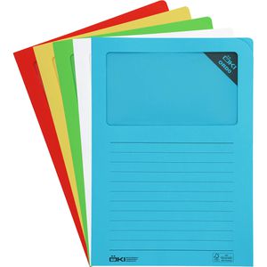 ÖKI Sichtmappen 31580, Ordo-Mappen, mit Sichtfenster, A4, 120g/m², aus Karton, farbig sortiert, 10 Stück