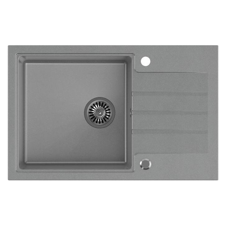 Steiner PETER 111 Steingran gray granite sink 1 bowl without (78x50x20) with siphon and plug (50 cm) (HCQP7850SZK)