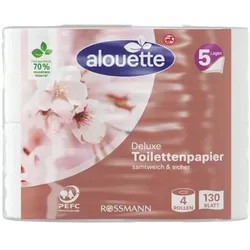 alouette Toilettenpapier »Deluxe« 5-lagig 4 Rollen (1 Pack à 4 Rollen) weiß