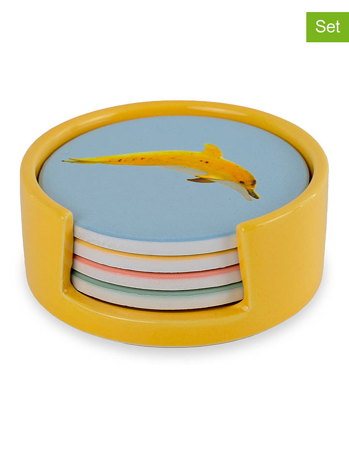 WD lifestyle 5er-Set: Untersetzer in Bunt - Ø 10 cm - onesize