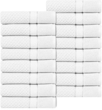 Ample Decor Popcorn Textured Cotton Bath Towels - 30 X 54 Inch - 16 Pcs