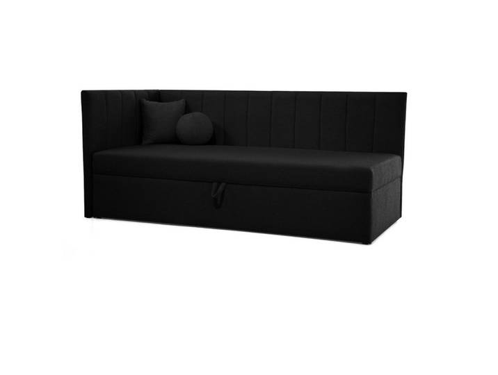 Beautysofa Schlafsofa Rafi, Eckbett mit Bettkasten, 90x200 cm, Schwarz, 209x94x102 cm, Babymöbel & Kindermöbel, Kinderzimmer & Jugendzimmer, Schlafsofas