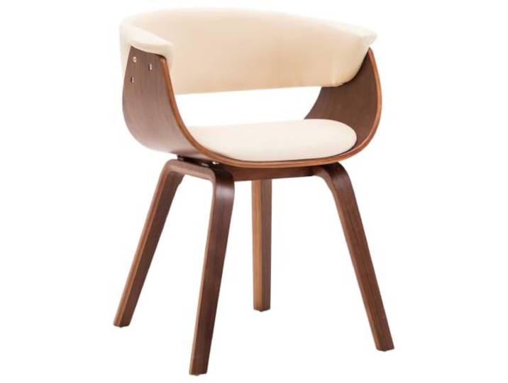 KDVXBCQJH Esszimmerstuhl Creme Bugholz Kunstleder Polsterstuhl Ergonomischer Küchenstuhl mit gebogenem Holzrahmen und pflegeleichtem Kunstlederbezug für Ihr Esszimmer.