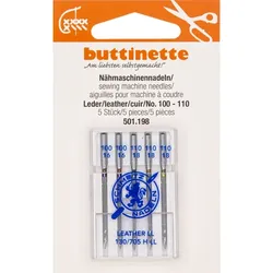 buttinette Nähmaschinennadeln "Leder", Stärke: 100–110, Inhalt: 5 Stück