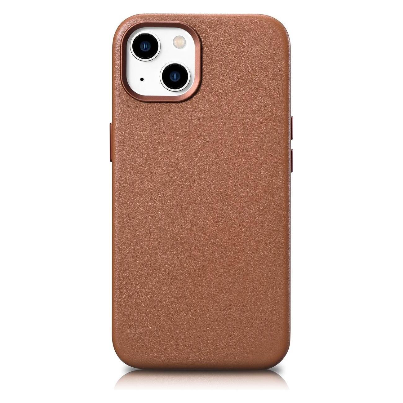 iCarer Icer Case Lederhülle für iPhone 14 Plus Braun (MagSafe) (Apple iPhone 14 Plus) (WMI14220707-BN)