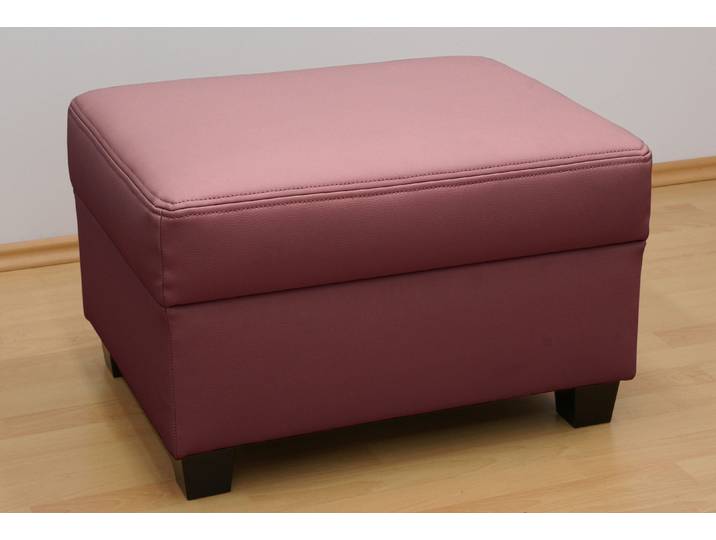 Hocker, Kunstleder SOFTLUX®, Rot, 70×42×55 cm, Komfortabel & Klassisch, Domo-Collection