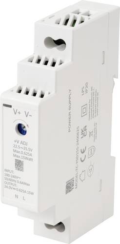 TRU COMPONENTS TC-13713364 Hutschienen-Netzteil (DIN-Rail) Verbrauch (StandBy) 0.3W 24 V/DC 0.625A 15W Anzahl Ausgänge:1 x Inhalt