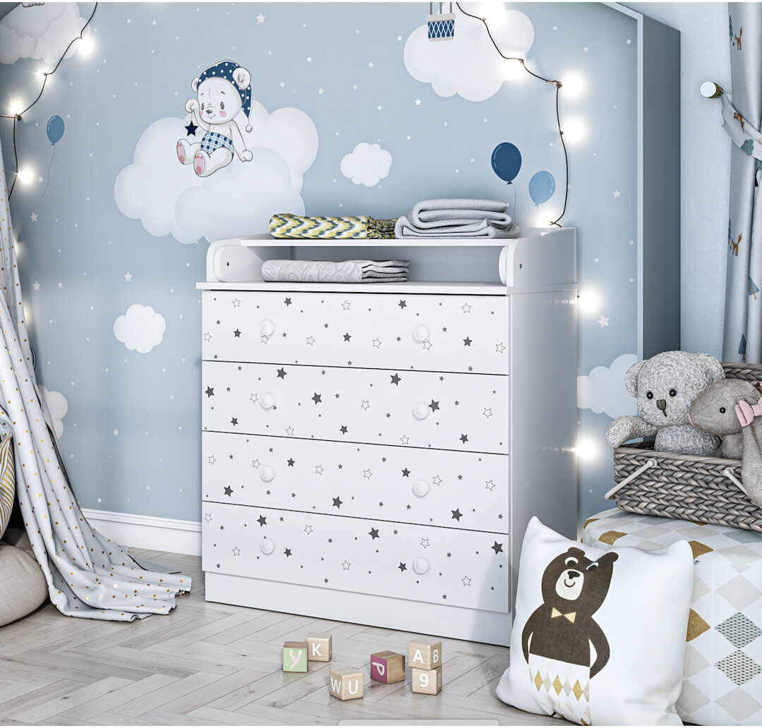 Isabelle & Max Changing dresser Model 800, white, Starlight White 92cm H X 80cm W X 77cm D