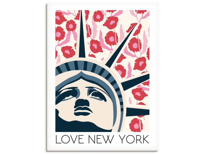 Wandbild ARTLAND Love New York , farbe bild(er): rot, B:30cm H:40cm, Bilder, Wandbild, als Alubild, Leinwandbild, Poster, Wandaufkleber in verschied. Grössen