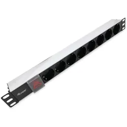equip 48.3cm(19") Schuko-Steckdosenleiste 8-fach, Schalter
