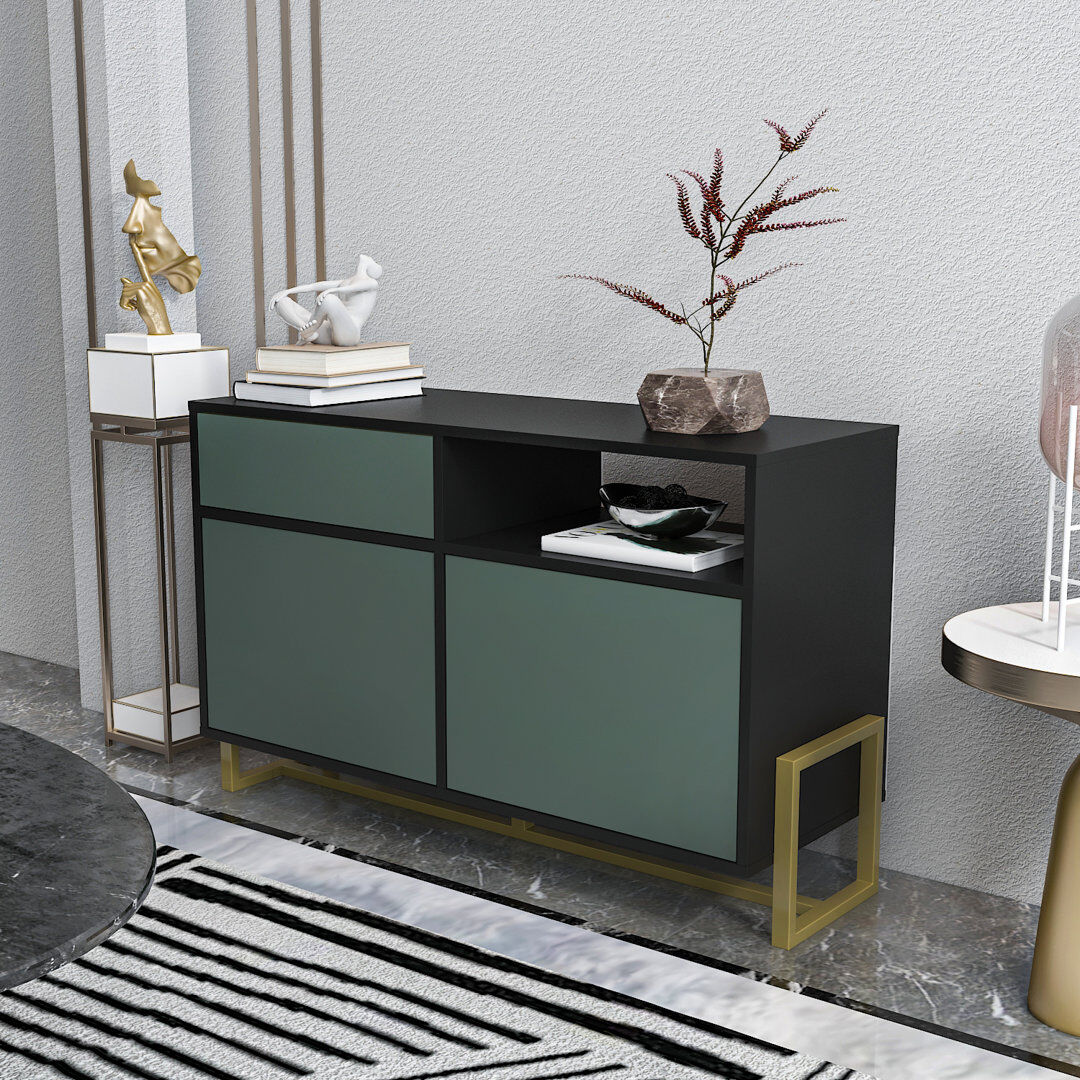 Fairmont Park Nenzel 120cm W Sideboard Black/Green 78.4cm H X 120cm W X 45cm D