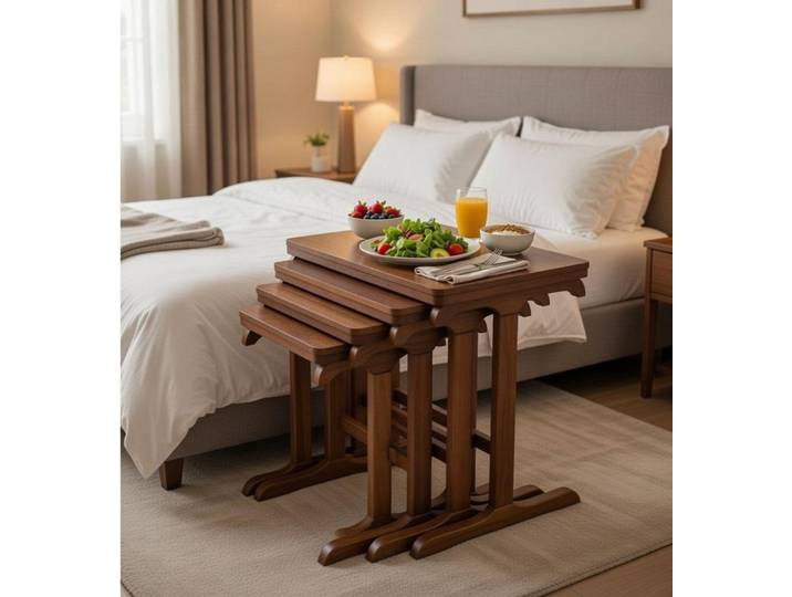 JVmoebel Couchtisch Couchtisch Rechteckig Holzoptik Braun Gestaffelt Platzsparend Neu (1-St), Made in Europa