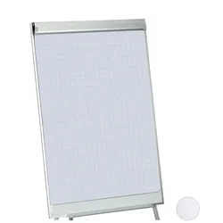 Relaxdays 4x Flipchart Papier, kariert Weiß,Silber