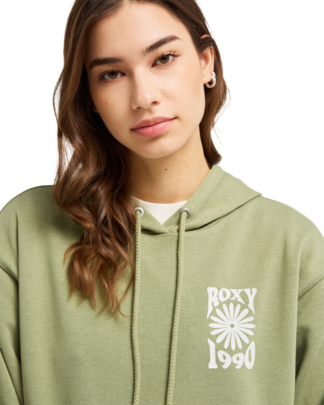 Hoodie ROXY "Surf Stoked Terry Vint", Damen, Gr. XS, grün (olivgrün), Obermaterial: 60% Baumwolle, 40% Polyester., Sweatshirts Hoodie