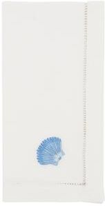 Saro Lifestyle "Embroidered Seashell Serenity Napkin (Set of 6) - 20""x20"""