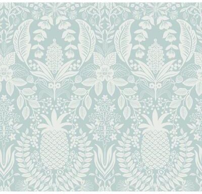Rifle Paper Co.Pineapple Damask Light Blue Wallpaper