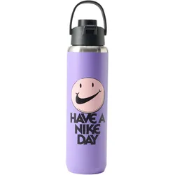 NIKE SS Recharge Chug Graphic Trinkflasche aus Edelstahl - für Kohlensäurehaltige Getränke geeignet - 709 ml 510 - space purple/black/bleached coral