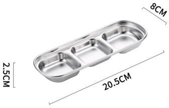 Inspired Living Stainless Steel Divided Dip Bowls Reusable Condiment Tray For Sauces, Spices & BBQ 3